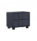 Prado Bedside Table MDF Construction Leather Upholstery Two Storage Drawers Wooden Feet
